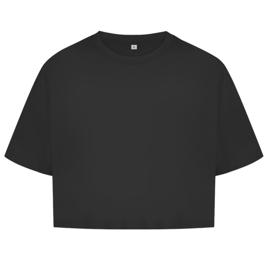 Damen Oversize Crop Top RESULT, NO PROMISES Printegy